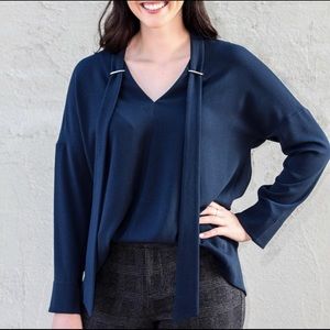 Tibi Crepe Easy V-Neck Top